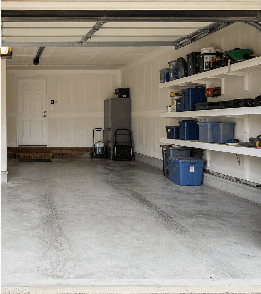 Clean, empty garage after Wee Haul cleanout