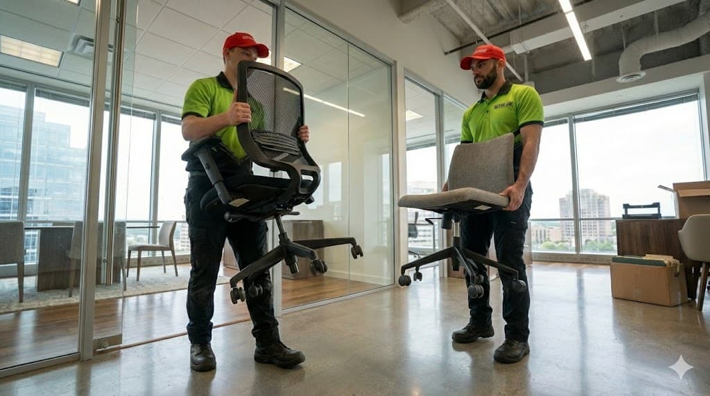 Office chairs hauled out