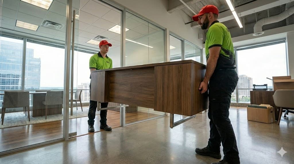 Old office desks removed