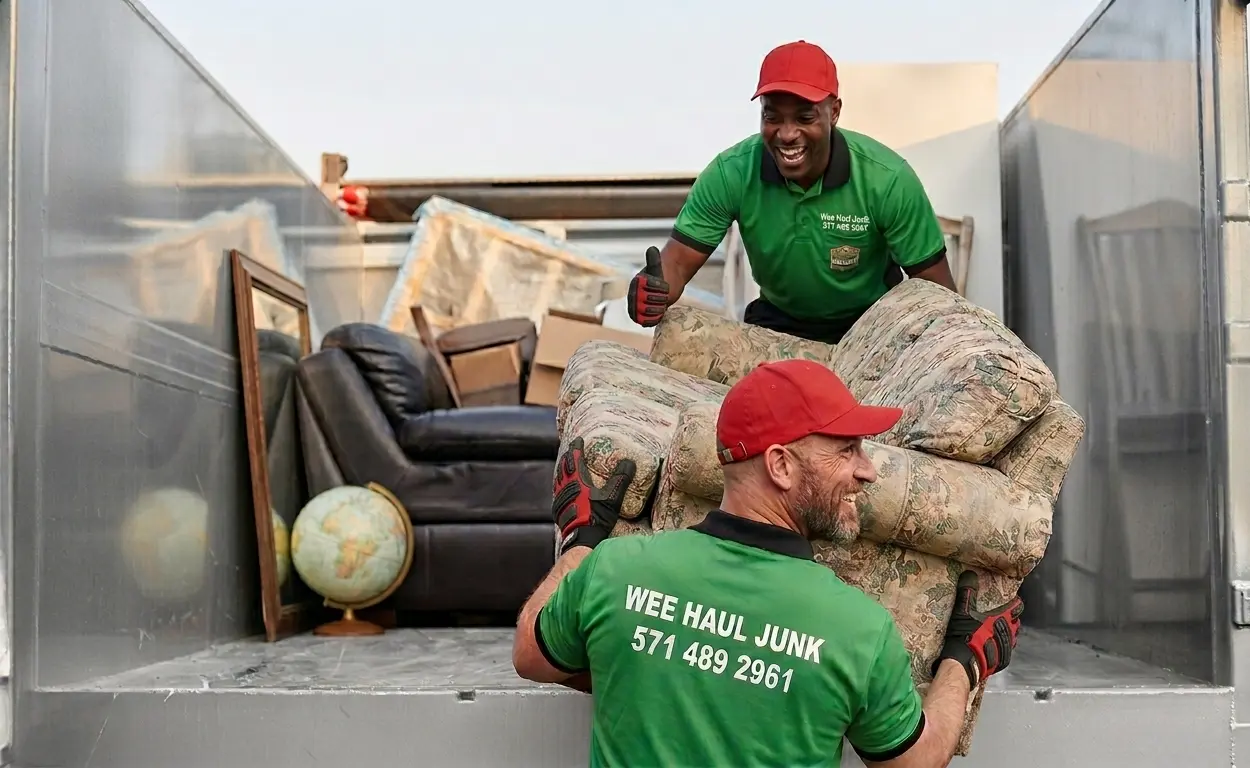 Wee Haul crew hauling away old junk in Montgomery County, MD